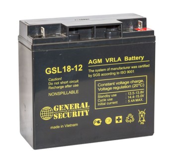 Аккумулятор General Security 12V 18Ah GSL18-12 