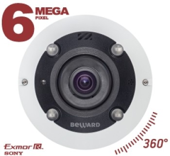 Панорамная Fisheye IP-видеокамера Beward BD3670FL2 с ИК-подсветкой до 5 м