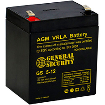 12V 5Ah General Security GS5-12 Аккумулятор 91х71х105мм	1,54кг (Китай)
