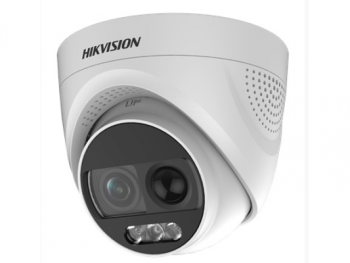Купольная HD-TVI видеокамера Hikvision DS-2CE72DFT-PIRXOF(3.6mm) с сиреной, строблампой и LED подсветкой до 20м