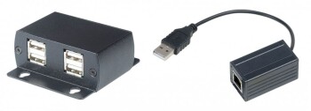 UE03 SC&T Удлинитель USB 2.0 по кабелю витой пары до 60м (CAT5/5e/6) со встроенным расширением на 4
