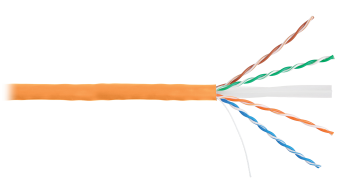 EC-UU004-6-LSZH-OR NETLAN Кабель U/UTP 4 пары, Кат.6, медный, внутренний, LSZH, 305м