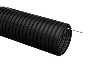 Труба гофрированная ПНД 32мм с зондом черная (25м) IEK