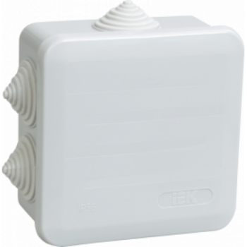 КМ41255 IEK Коробка распаячная для о/п 100х100х50 мм IP44 защелкивающаяся крышка, 6 гермовводов