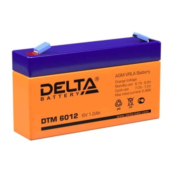 Аккумулятор Delta 6V 1,2Ah DTM 6012