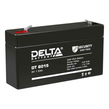 Аккумулятор Delta 6V 1,5Ah DT 6015 