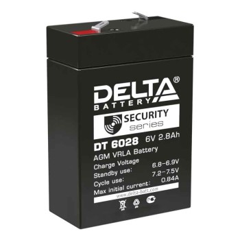 Аккумулятор Delta 6V 2,8Ah DT 6028