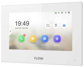 F-VI-3242IPE1/White i-Flow 7“ IP видеодомофон Сенсорный 7" TFT LCD экран с разрешением 1024*600; вст