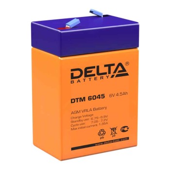 Аккумулятор Delta 6V 4,5Ah DTM 6045 