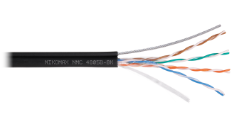NMC 4805B-BK NIKOMAX Кабель U/UTP 4 п,Кат.5e(D),однож,BC (медь),24AWG (0,51),внешн, с многож тросом,черный,500м