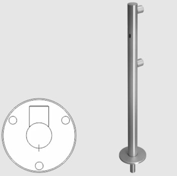 Oxgard Стойка ограждения односторонняя с отверстием под фиксатор (прямо)