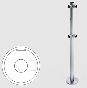 Oxgard Стойка ограждения L-образная с отверстием под фиксатор 2 муфты справа