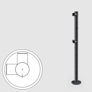 Oxgard Стойка ограждения L-образная с отверстием под фиксатор 2 муфты слева