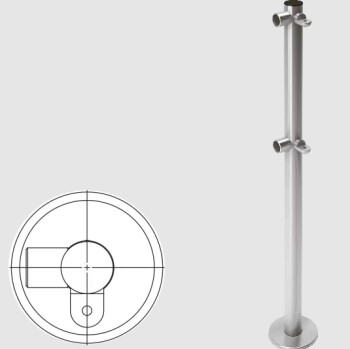 Oxgard Стойка ограждения L-образная с 2-мя полупетлями, муфты слева