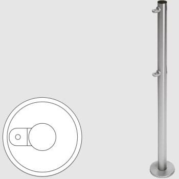 Oxgard Стойка ограждения одностороняя с 2-мя полупетлями (антик серебро, черный)