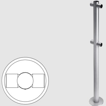 Oxgard Стойка ограждения i-образная (антик серебро, черный)