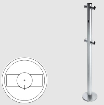 Oxgard Стойка ограждения i-образная с отверстием под фиксатор (антик серебро, черный)