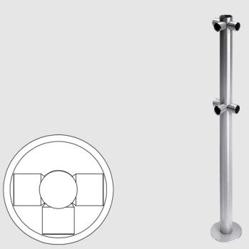 Oxgard Стойка ограждения T-образная (антик серебро, черный)