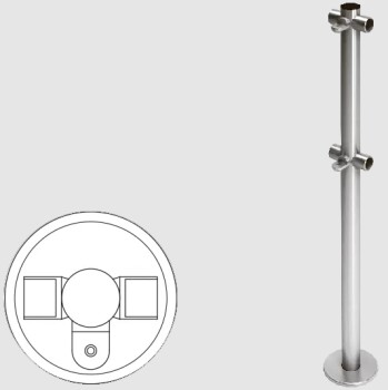 Oxgard Стойка ограждения Т-образная с двумя полупетлями (антик серебро, черный)