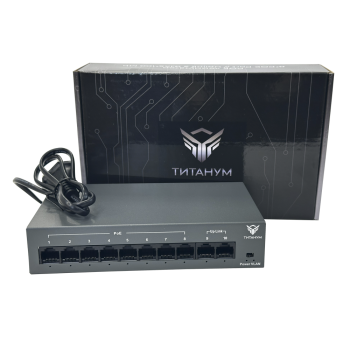 TM082-02 PoE-коммутатор (встроенный источник питания) 8+2 10/100, оснащенный 8 портами PoE и 2 порта