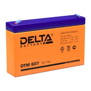 Аккумулятор Delta 6V 7Ah DTM 607