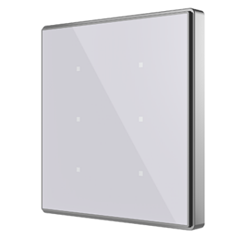 Square TMD Выключатель сенсорный KNX 6 кнопок, термодатчик, термостат, цвет фона - серебро
