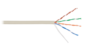 NKL 9100A-IY NIKOLAN U/UTP 4 пары, Кат.5e (Класс D),одножильн,BC (медь),24AWG,внутр,PVC нг(А),слоновая кость,305м