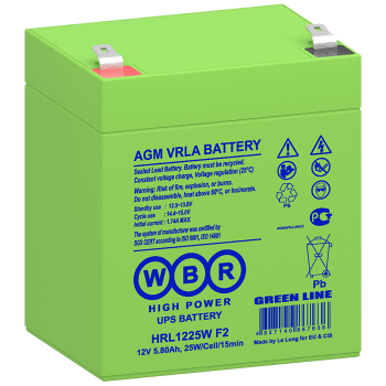 12V 25Ah WBR HRL1225W Аккумулятор 90x170x107мм, 2кг