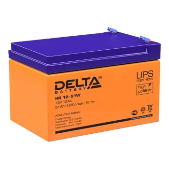 Аккумулятор Delta 12V 12Ah HR 12-51 W
