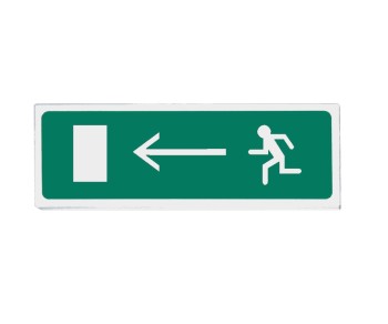 Оповещатель охранно-пожарный световой Рубеж ОПОП 1-8 24В "Бегущий человек+стрелка влево", фон зеленый