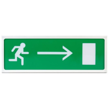 Оповещатель охранно-пожарный световой Рубеж ОПОП 1-8 24В "Бегущий человек+стрелка вправо", фон зеленый